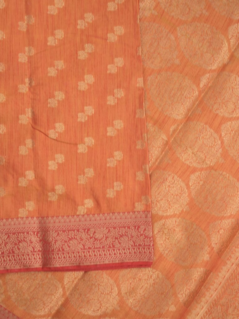 Kismish silk fancy saree for women | orange | allover weaves | party wear