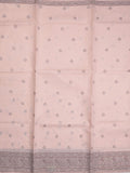 Kota fancy saree baby pink color allover embroidery & fancy border with running pallu and attached self blouse
