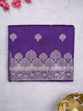 Dupion fancy saree ink blue color allover zari butis & zari border with zari pallu and contrast blouse