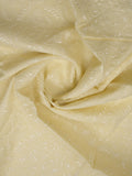 Kota fancy saree pastel yellow color allover embroidery & fancy border with running pallu and attached plain blouse