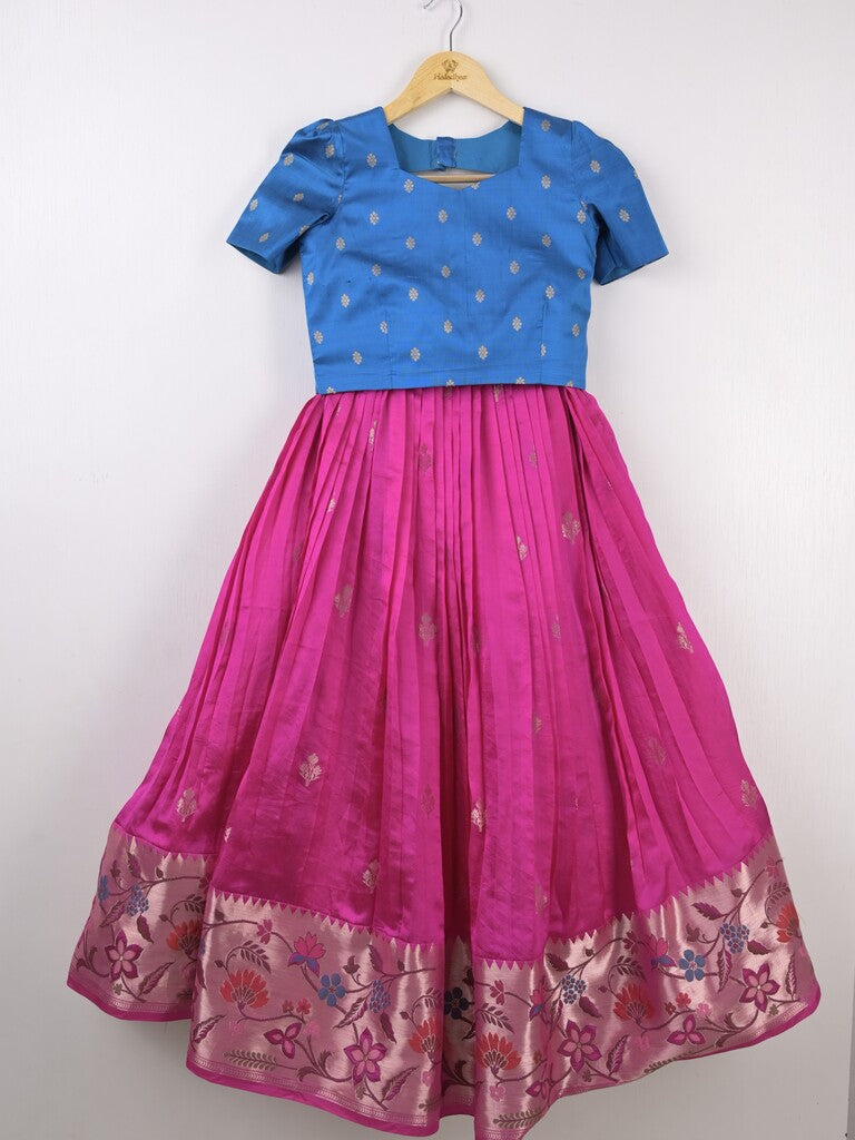 Premium Mango Silk Lehenga Choli Set for Girls 11-12 years