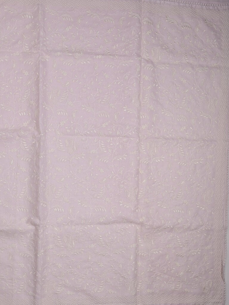 Kota fancy saree pastel purple color allover embroidery & fancy border with running pallu and attached plain blouse