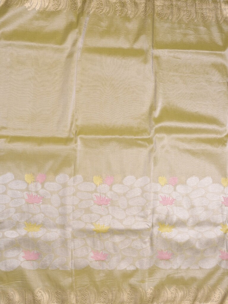 Organza crush fancy saree beige color allover plain & zari border with zari pallu and plain blouse