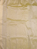 Organza crush fancy saree beige color allover plain & zari border with zari pallu and plain blouse