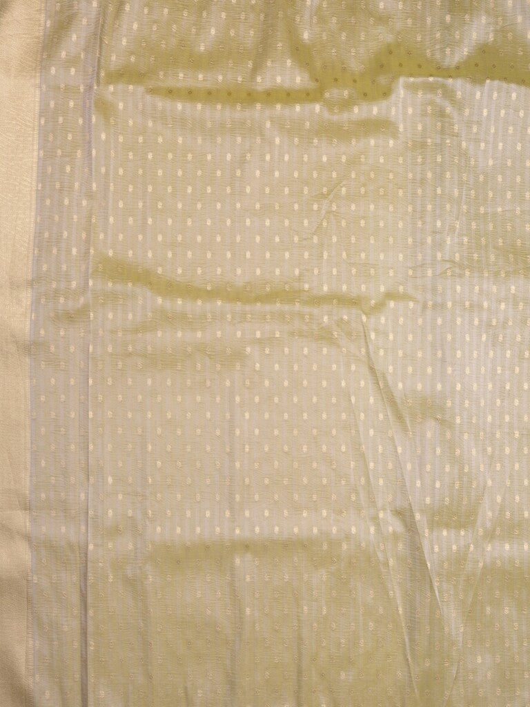 Organza crush fancy saree beige color allover plain & zari border with zari pallu and plain blouse