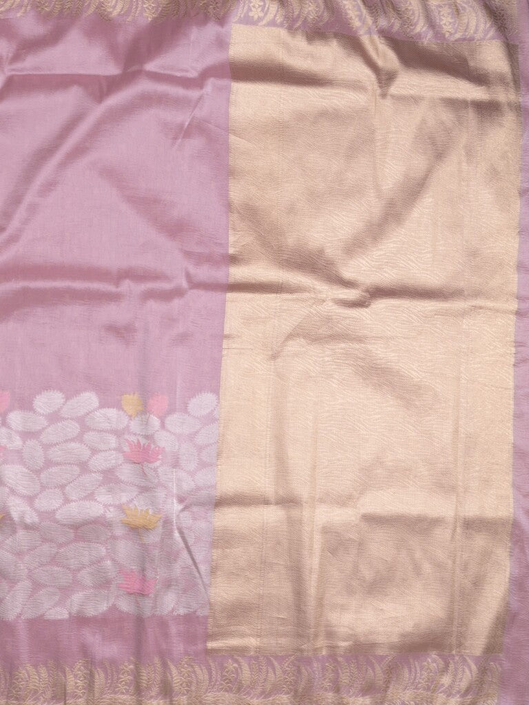 Organza crush fancy saree purple color allover plain & zari border with zari pallu and plain blouse