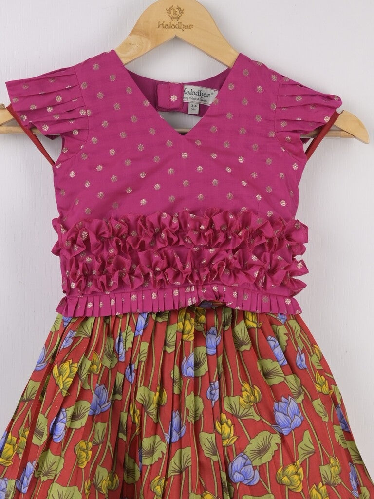 Kota silk lehenga set for kids 3-4 years