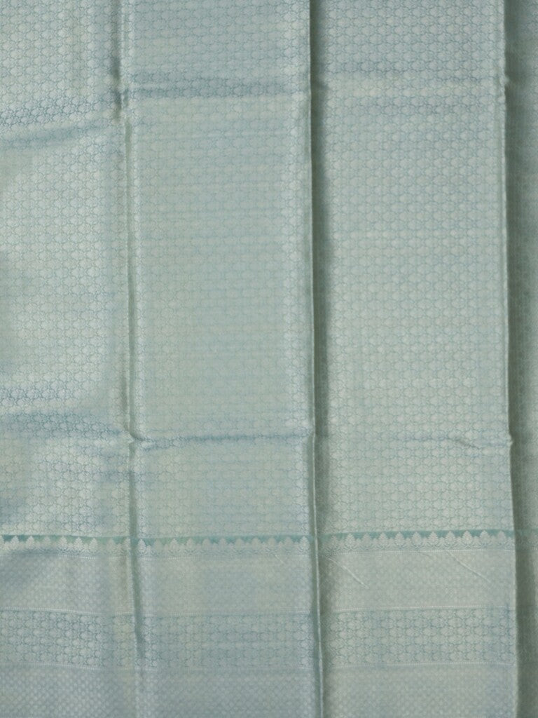 Kora tissue fancy saree light blue color allover zari motifs & zari border with brocade pallu and brocade blouse