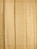 Kora tissue fancy saree golden yellow color allover zari motifs & zari border with brocade pallu and brocade blouse