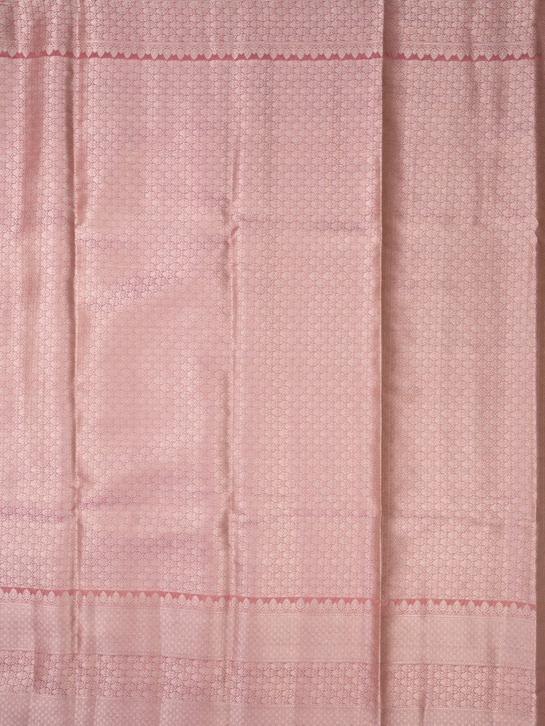 Kora tissue fancy saree baby pink color allover zari motifs & zari border with brocade pallu and brocade blouse
