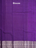Green mango fancy saree lavender color allover zari motifs & zari border with contrast pallu and contrast blouse