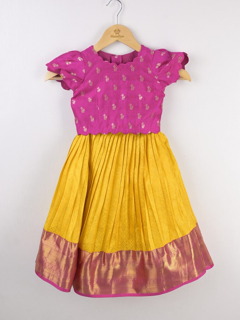 Traditional Kanchi Pattu Lehenga Set for Girls 3-4 years