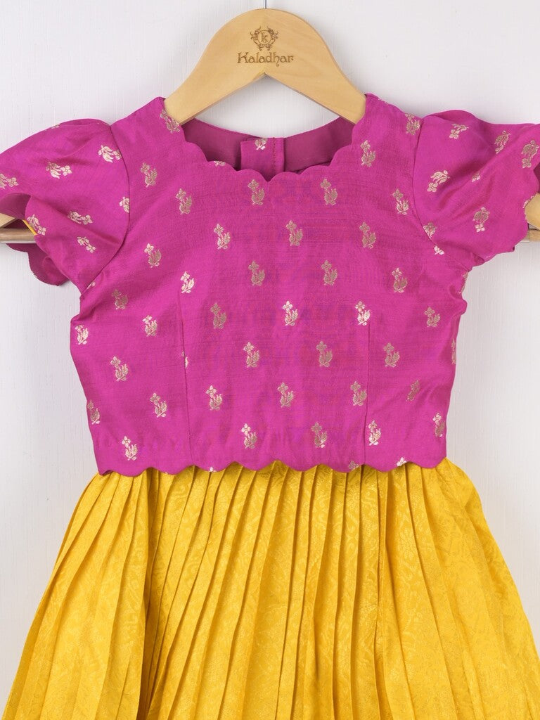 Traditional Kanchi Pattu Lehenga Set for Girls 3-4 years