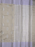 Chanderi fancy saree light grey color allover zari motifs & zari border with short pallu and attached blouse