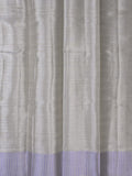 Chanderi fancy saree light grey color allover zari motifs & zari border with short pallu and attached blouse