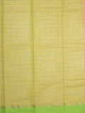 Village cotton saree peach color allover checks & kaddi border with contrast pallu and contrast blouse