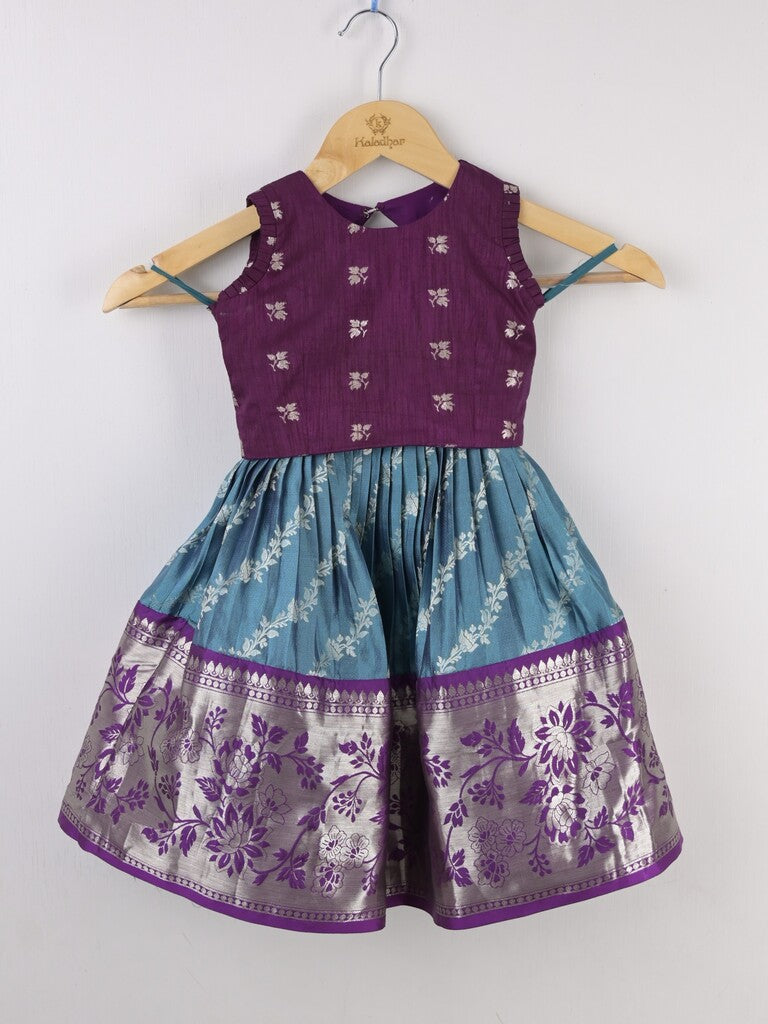 Traditional Kanchi Pattu Lehenga Set for Girls 0-1 year