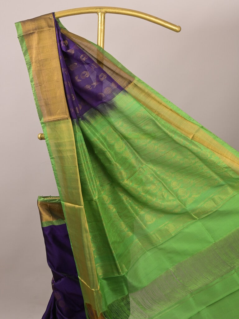 Uppada pattu saree for women | Royal blue | allover zari motifs | party wear