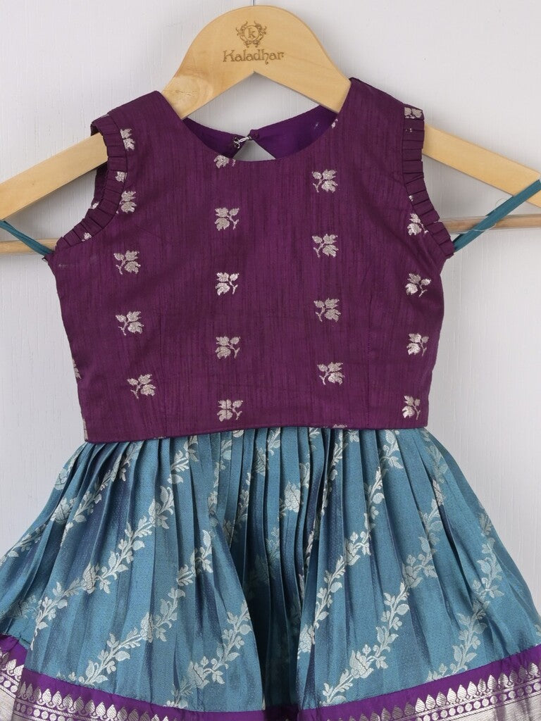 Traditional Kanchi Pattu Lehenga Set for Girls 0-1 year