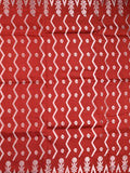 Dupion fancy saree red color allover zari weaves & zari border with zari pallu and contrast blouse