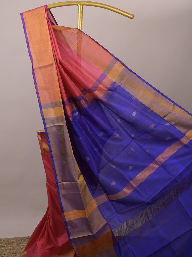Uppada pattu saree for women | Royal blue | allover zari motifs | party wear