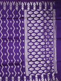 Dupion fancy saree dark blue color allover zari weaves & zari border with zari pallu and contrast blouse