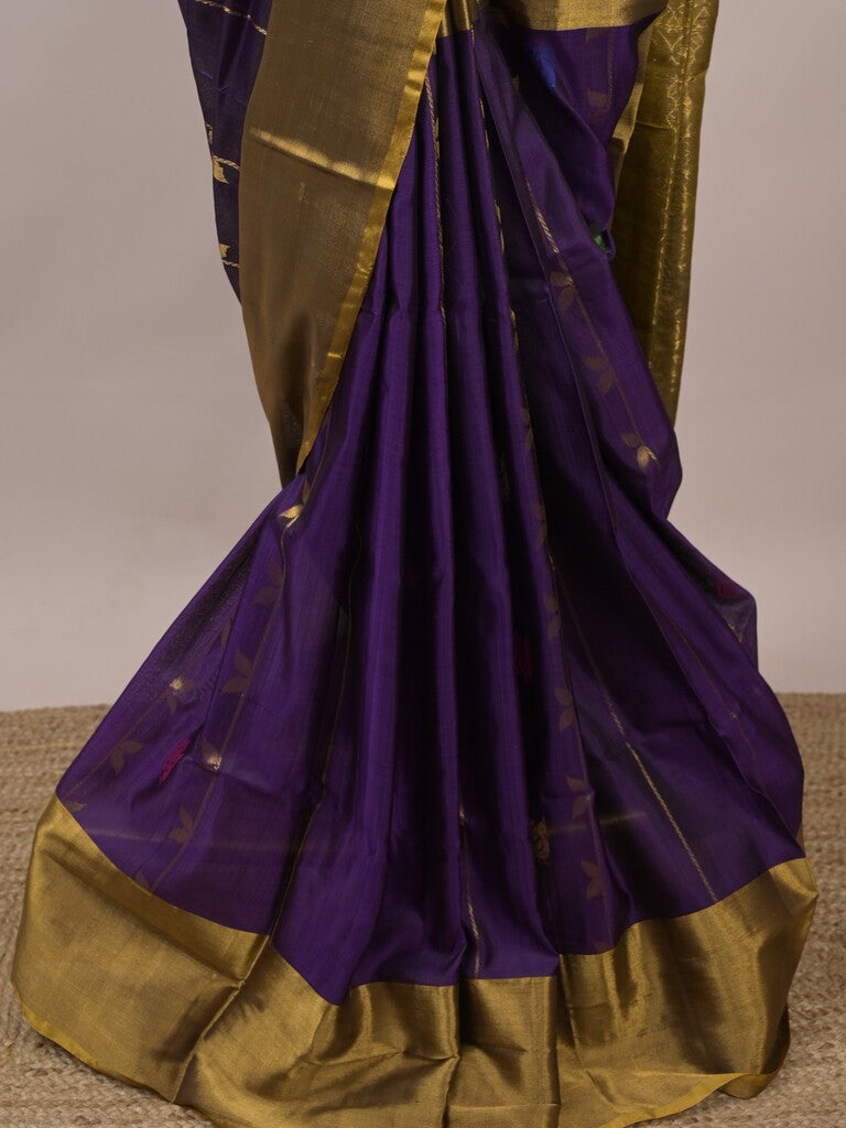 Uppada pattu saree for women | Royal blue | allover zari motifs | party wear