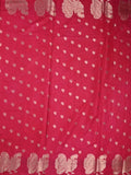 Green mango fancy saree dark pink color allover zari motifs & zari border with brocade pallu and contrast blouse