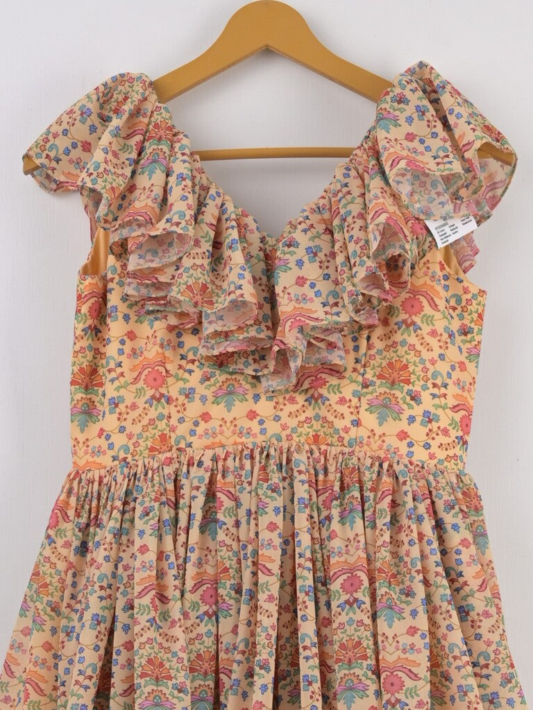 Elegant Georgette Ruffle Long Frock for Girls 10-11 years