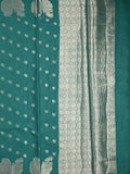 Green mango fancy saree rama green color allover zari motifs & zari border with brocade pallu and contrast blouse