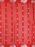 Green mango fancy saree red color allover zari motifs & zari border with brocade pallu and contrast blouse