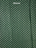 Green mango fancy saree red color allover zari motifs & zari border with brocade pallu and contrast blouse