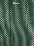 Green mango fancy saree dark pink color allover zari motifs & zari border with brocade pallu and contrast blouse blouse
