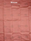 Dupion fancy saree baby pink color allover motifs & zari border with zari pallu and brocade blouse