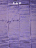 Dupion fancy saree royal blue color allover motifs & zari border with zari pallu and brocade blouse