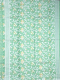 Jamdani cotton saree lux green color allover weaves & weaving border with weaving pallu and attached blouse