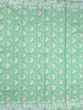Jamdani cotton saree lux green color allover weaves & weaving border with weaving pallu and attached blouse