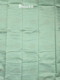 Dupion fancy saree light blue color allover motifs & zari border with zari pallu and brocade blouse