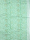Jamdani cotton saree lux green color allover weaves & weaving border with weaving pallu and attached blouse