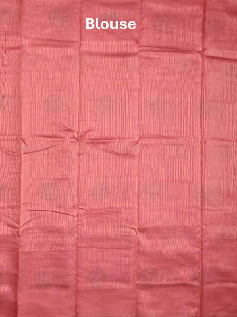 Dupion fancy saree pink color allover motifs & zari border with zari pallu and brocade blouse