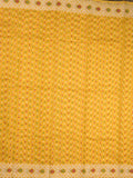 Jamdani cotton saree bright yellow color allover weaves & weaving border with weaving pallu and attached blouse