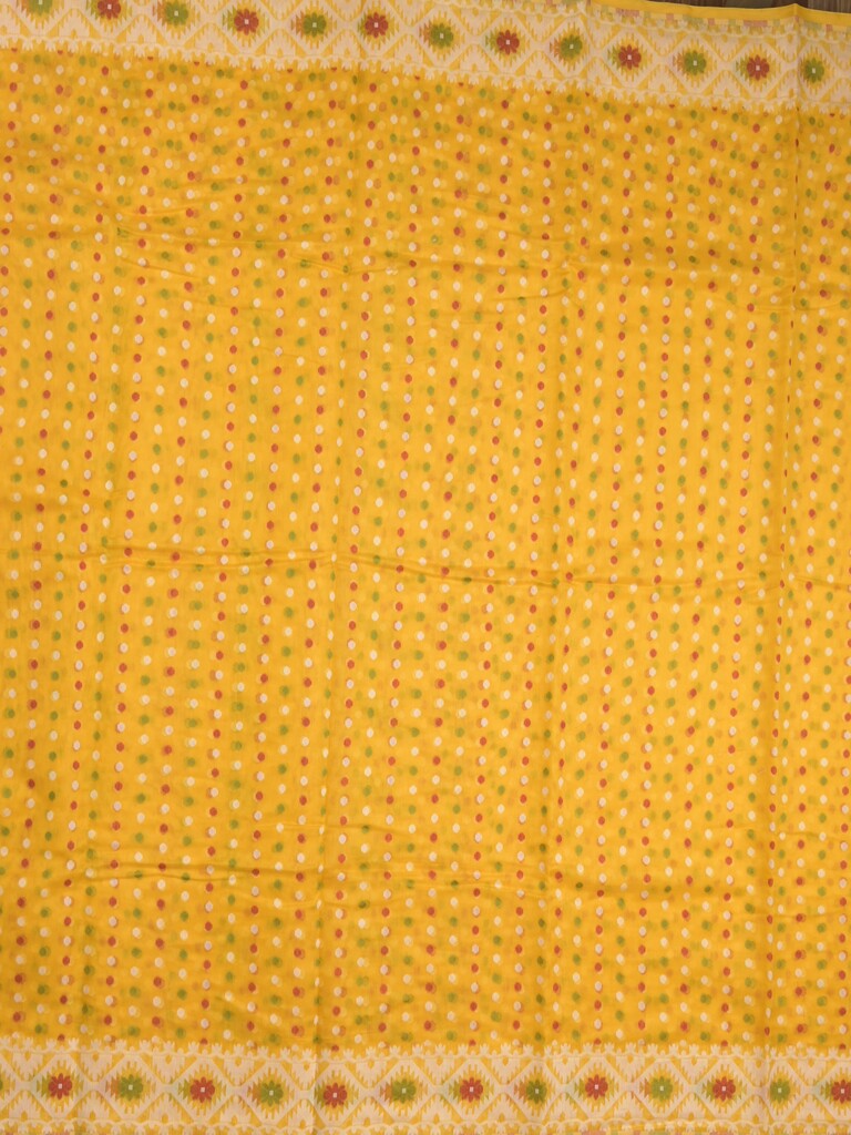 Jamdani cotton saree bright yellow color allover weaves & weaving border with weaving pallu and attached blouse