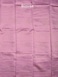 Dupion fancy saree lavender color allover motifs & zari border with zari pallu and brocade blouse