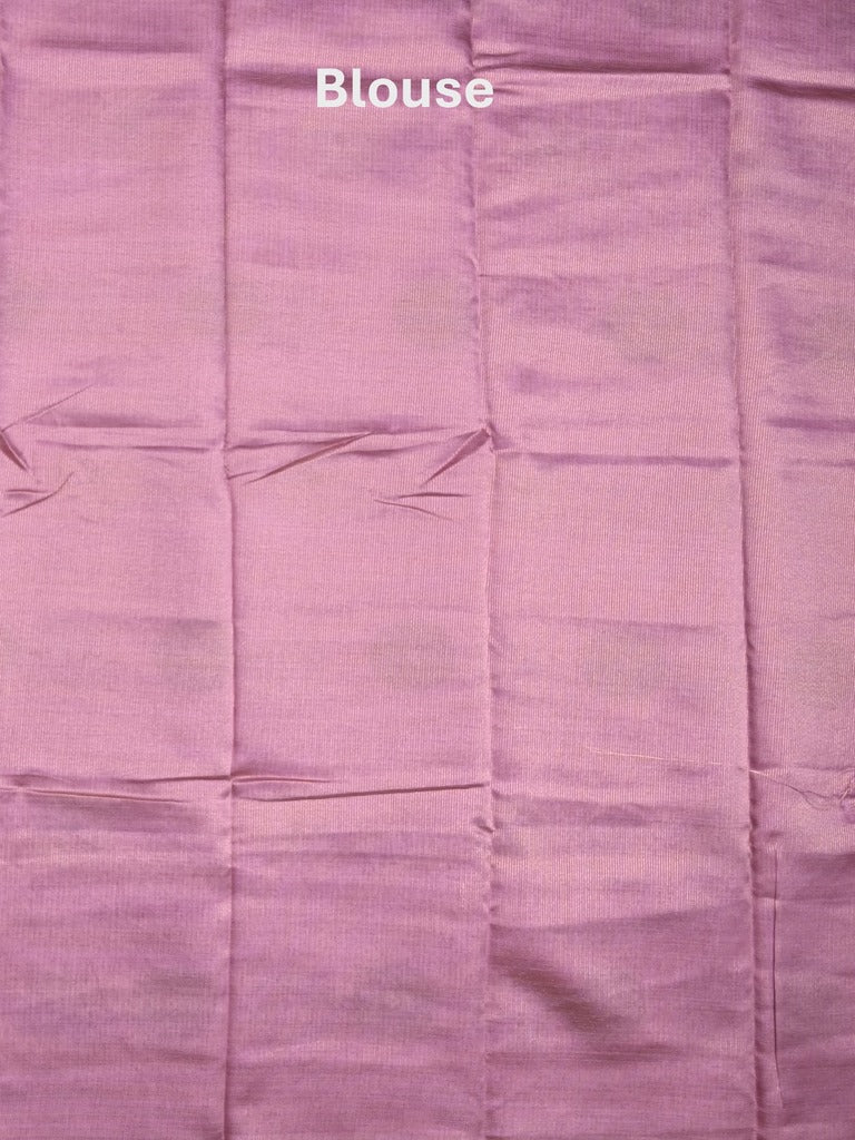 Dupion fancy saree lavender color allover motifs & zari border with zari pallu and brocade blouse