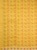 Jamdani cotton saree bright yellow color allover weaves & weaving border with weaving pallu and attached blouse