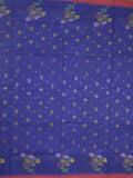 Bengali cotton saree royal blue color allover weaves and weaving border with weaving pallu
