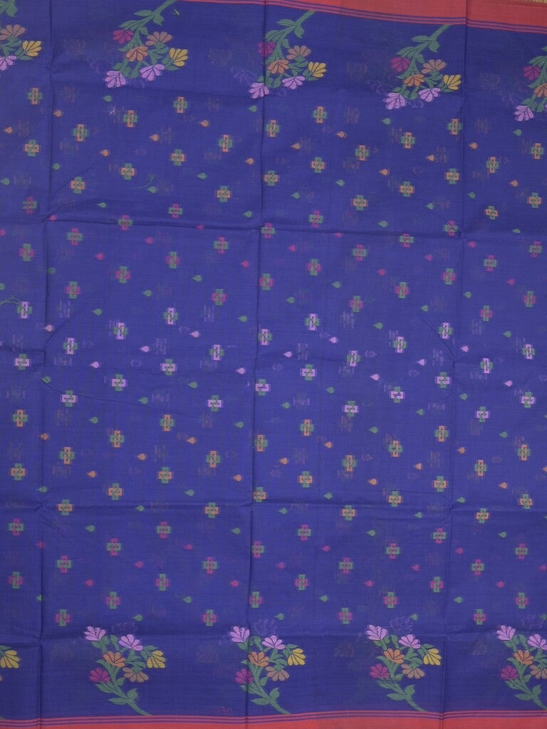 Bengali cotton saree royal blue color allover weaves and weaving border with weaving pallu
