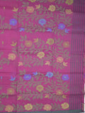Bengali cotton saree wine color allover weaves and weaving border with weaving pallu