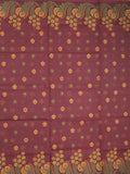 Bengali cotton saree dark maroon color allover weaves and weaving border with weaving pallu