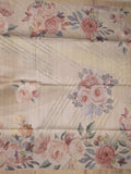 Tussar fancy saree beige color allover prints & small kaddi border with printed pallu and attached plain blouse
